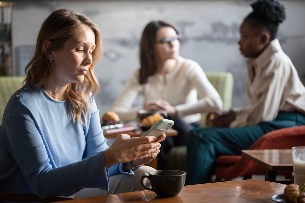 Woman relaxing in break time