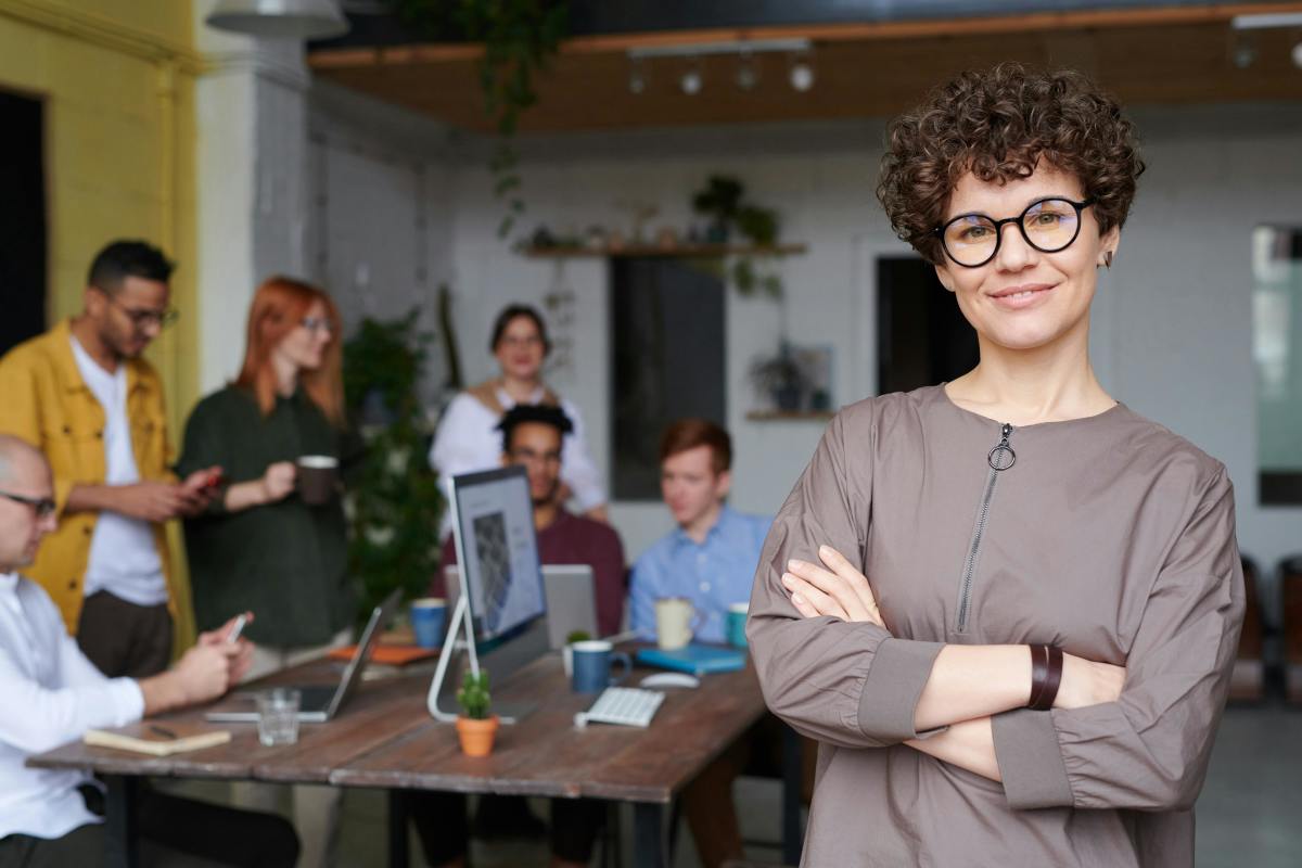 Smiling woman wearing glasses